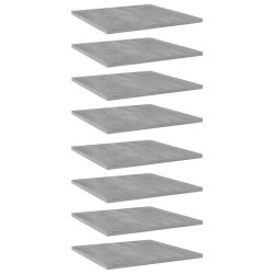 vidaXL Estante estantería 8uds contrachapada gris hormigón 40x40x1,5cm