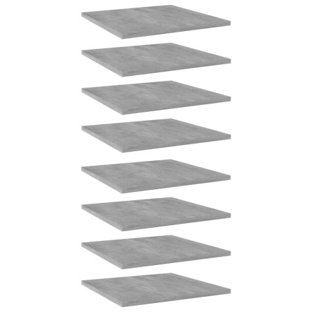 vidaXL Estante estantería 8uds contrachapada gris hormigón 40x40x1,5cm