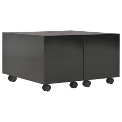 vidaXL Mesa de centro madera de ingeniería negro brillante 60x60x35cm