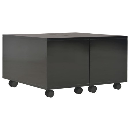 vidaXL Mesa de centro madera de ingeniería negro brillante 60x60x35cm