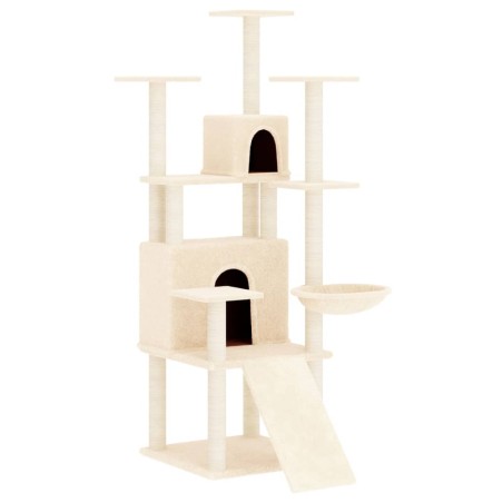 vidaXL Rascador para gatos con postes de sisal crema 154 cm