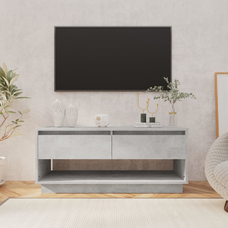 vidaXL Mueble para TV madera contrachapada gris hormigón 102x41x44 cm