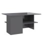 vidaXL Mesa de centro madera contrachapada gris brillante 90x60x46,5cm vidaXL Mesa de centro madera contrachapada gris brillante 90x60x46,5cm