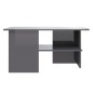 vidaXL Mesa de centro madera contrachapada gris brillante 90x60x46,5cm vidaXL Mesa de centro madera contrachapada gris brillante 90x60x46,5cm