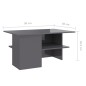 vidaXL Mesa de centro madera contrachapada gris brillante 90x60x46,5cm vidaXL Mesa de centro madera contrachapada gris brillante 90x60x46,5cm
