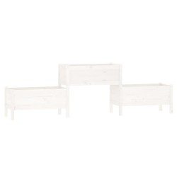 vidaXL Jardinera madera maciza de pino blanco 245,5x44x75 cm