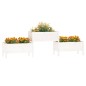 vidaXL Jardinera madera maciza de pino blanco 245,5x44x75 cm vidaXL Jardinera madera maciza de pino blanco 245,5x44x75 cm