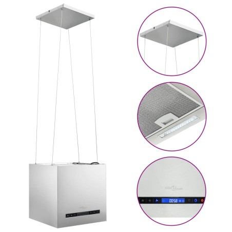 vidaXL Campana extractora colgante táctil LCD acero inoxidable 37 cm