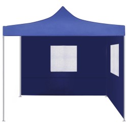 vidaXL Cenador plegable con 2 paredes azul 3x3 m