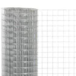 vidaXL Alambrada de gallinero acero galvanizado plateado 25x1,5m