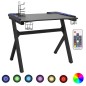vidaXL Escritorio gaming con luz LED forma Y negro 110x60x75 cm