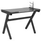 vidaXL Escritorio gaming con luz LED forma Y negro 110x60x75 cm