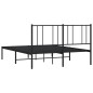 vidaXL Estructura de cama con cabecero metal negro 140x200 cm vidaXL Estructura de cama con cabecero metal negro 140x200 cm