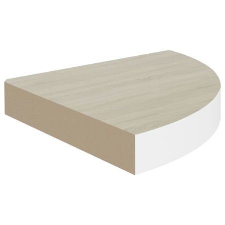 vidaXL Estante de esquina de pared MDF roble y marrón 25x25x3,8 cm
