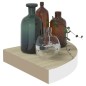 vidaXL Estante de esquina de pared MDF roble y marrón 25x25x3,8 cm