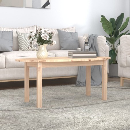 vidaXL Mesa de centro de madera maciza de pino 110x55x45 cm