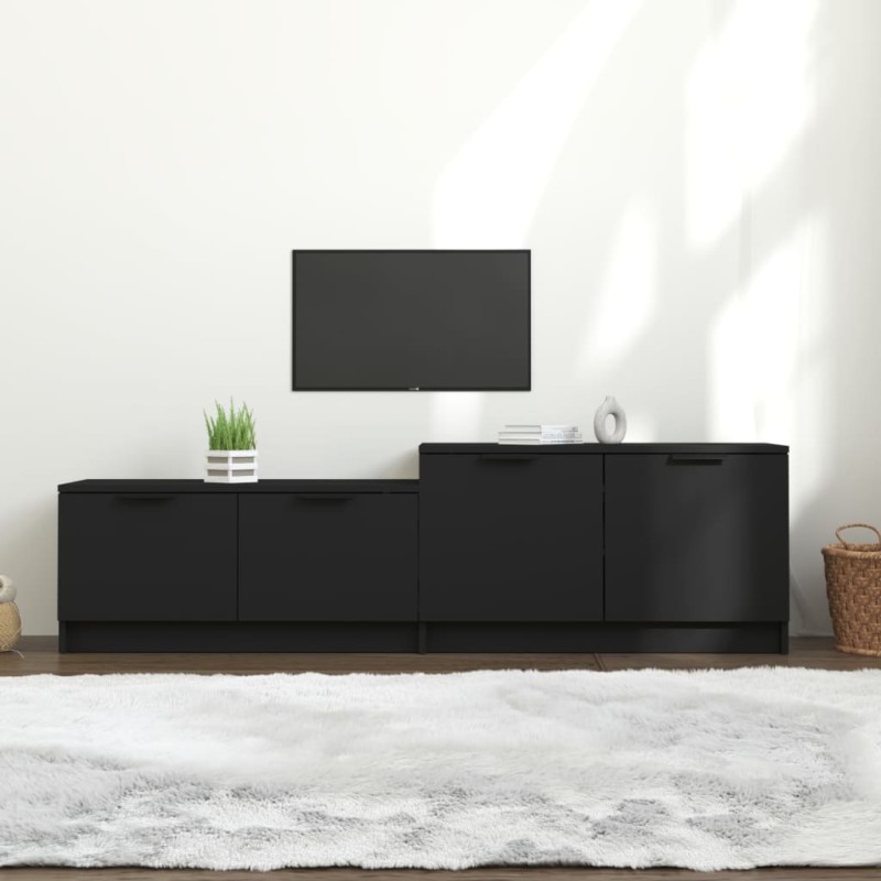 vidaXL Mueble de TV madera contrachapada negro 158,5x36x45 cm