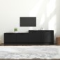 vidaXL Mueble de TV madera contrachapada negro 158,5x36x45 cm