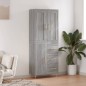 vidaXL Aparador alto madera contrachapada gris sonoma 69,5x34x180 cm