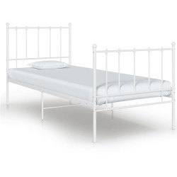 vidaXL Estructura de cama de metal blanco 100x200 cm