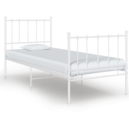 vidaXL Estructura de cama de metal blanco 100x200 cm