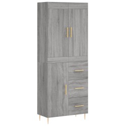 vidaXL Aparador alto madera contrachapada gris sonoma 69,5x34x180 cm
