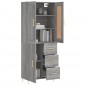 vidaXL Aparador alto madera contrachapada gris sonoma 69,5x34x180 cm