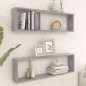 vidaXL Estante cubo pared 2uds contrachapado gris hormigón 100x15x30cm vidaXL Estante cubo pared 2uds contrachapado gris hormigón 100x15x30cm