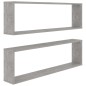 vidaXL Estante cubo pared 2uds contrachapado gris hormigón 100x15x30cm vidaXL Estante cubo pared 2uds contrachapado gris hormigón 100x15x30cm