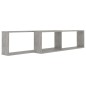 vidaXL Estante cubo pared 2uds contrachapado gris hormigón 100x15x30cm vidaXL Estante cubo pared 2uds contrachapado gris hormigón 100x15x30cm
