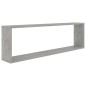 vidaXL Estante cubo pared 2uds contrachapado gris hormigón 100x15x30cm vidaXL Estante cubo pared 2uds contrachapado gris hormigón 100x15x30cm