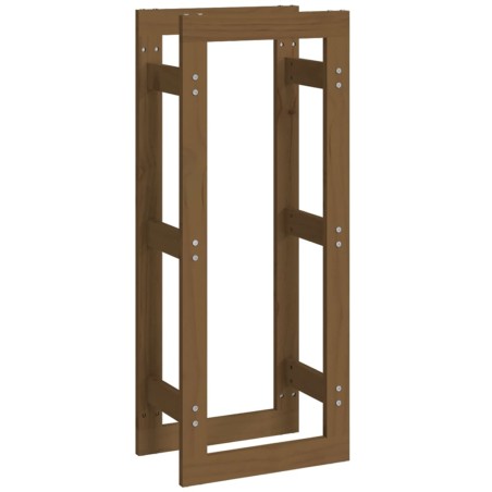 vidaXL Estante para leña madera maciza de pino marrón miel 41x25x100cm