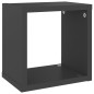 vidaXL Estantes cubo de pared 2 unidades gris 22x15x22 cm