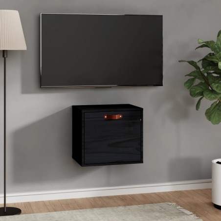 vidaXL Armario de pared de madera maciza de pino negro 40x30x35 cm