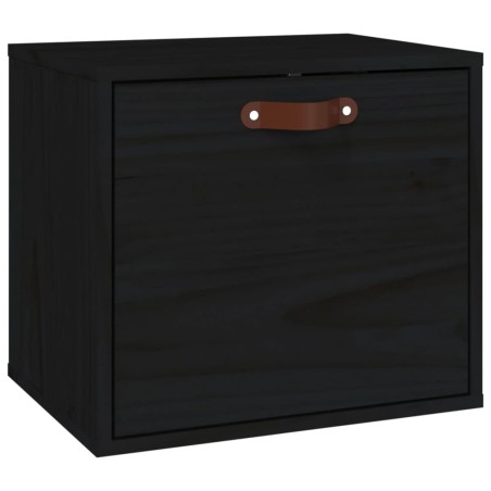 vidaXL Armario de pared de madera maciza de pino negro 40x30x35 cm