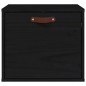 vidaXL Armario de pared de madera maciza de pino negro 40x30x35 cm