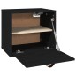 vidaXL Armario de pared de madera maciza de pino negro 40x30x35 cm