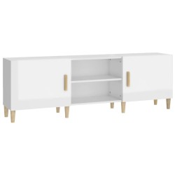 vidaXL Mueble TV madera contrachapada blanco brillante 150x30x50 cm 