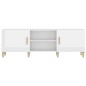 vidaXL Mueble TV madera contrachapada blanco brillante 150x30x50 cm vidaXL Mueble TV madera contrachapada blanco brillante 150x30x50 cm