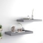 vidaXL Estantes flotantes de pared 2 uds MDF gris 50x23x3,8 cm vidaXL Estantes flotantes de pared 2 uds MDF gris 50x23x3,8 cm