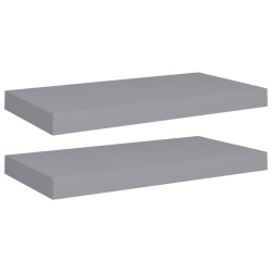 vidaXL Estantes flotantes de pared 2 uds MDF gris 50x23x3,8 cm
