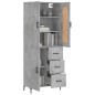 vidaXL Aparador alto madera contrachapada gris hormigón 69,5x34x180 cm vidaXL Aparador alto madera contrachapada gris hormigón 69,5x34x180 cm
