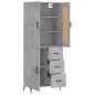 vidaXL Aparador alto madera contrachapada gris hormigón 69,5x34x180 cm vidaXL Aparador alto madera contrachapada gris hormigón 69,5x34x180 cm