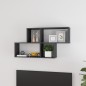 vidaXL Estante de pared madera contrachapada gris brillo 100x18x53 cm vidaXL Estante de pared madera contrachapada gris brillo 100x18x53 cm