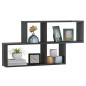 vidaXL Estante de pared madera contrachapada gris brillo 100x18x53 cm vidaXL Estante de pared madera contrachapada gris brillo 100x18x53 cm