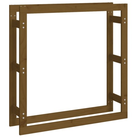 vidaXL Estante para leña madera maciza pino marrón miel 100x25x100 cm