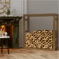 vidaXL Estante para leña madera maciza pino marrón miel 100x25x100 cm vidaXL Estante para leña madera maciza pino marrón miel 100x25x100 cm