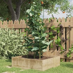 vidaXL Soportes plantas jardín con 3 anillas 5 uds acero verde 75 cm