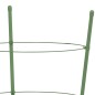 vidaXL Soportes plantas jardín con 3 anillas 5 uds acero verde 75 cm