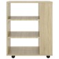 vidaXL Armario con ruedas madera contrachapada roble Sonoma 60x35x75cm vidaXL Armario con ruedas madera contrachapada roble Sonoma 60x35x75cm